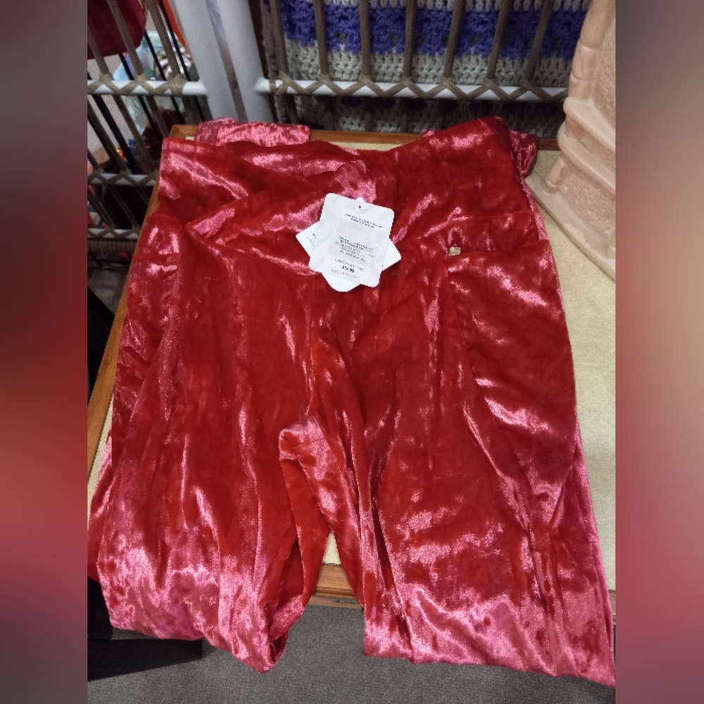 Fabletics Pink Velour Pants Leggings